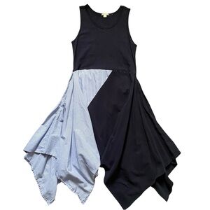 Crewcuts 100% Cotton Handkerchief  Colorblock Dress Navy/Light Blue